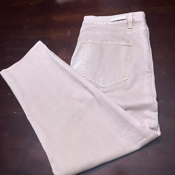 Soft Surroundings The Ultimate Straight Cropped Jeans Light Beige Size 14 - Picture 1 of 6